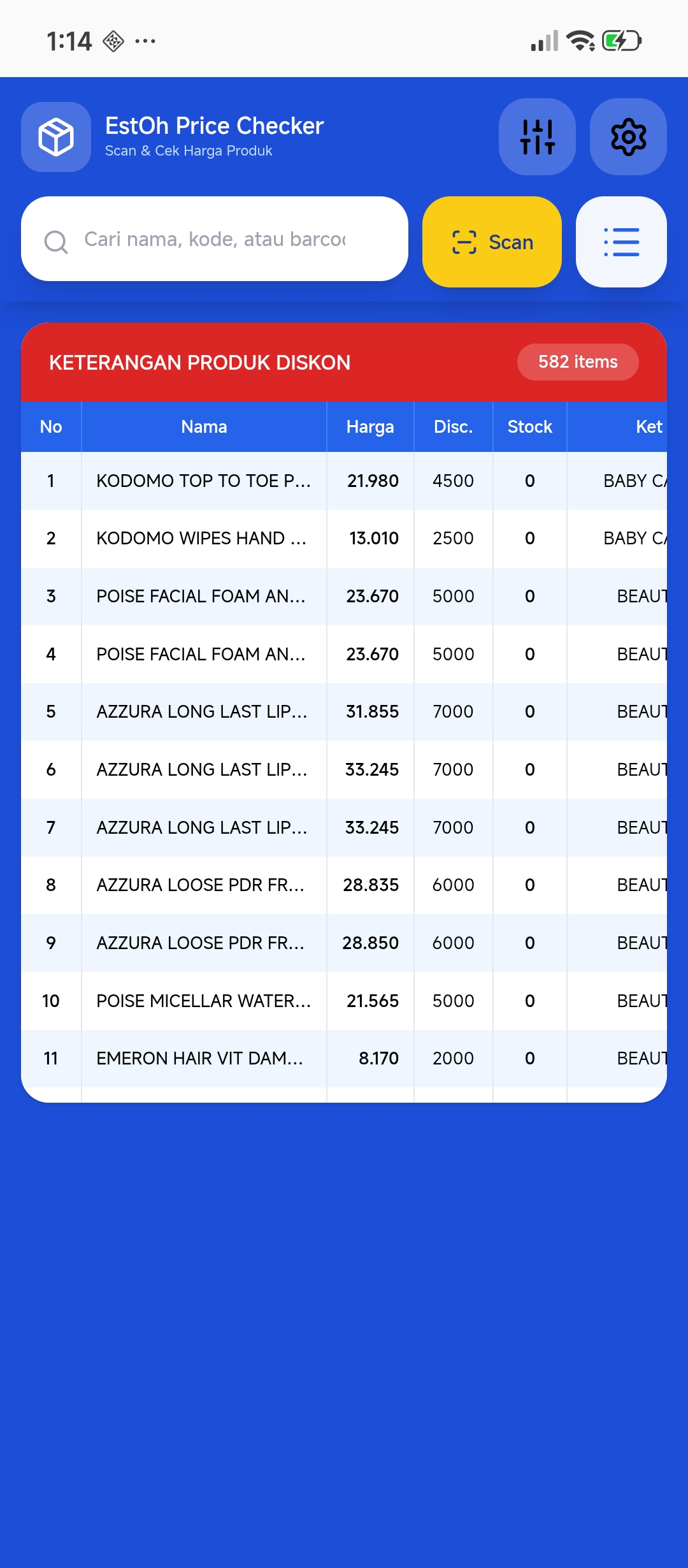 Discount Products List