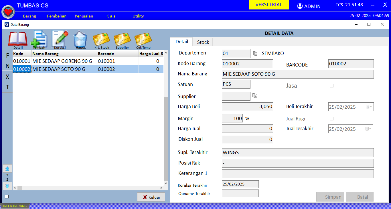 Data Barang