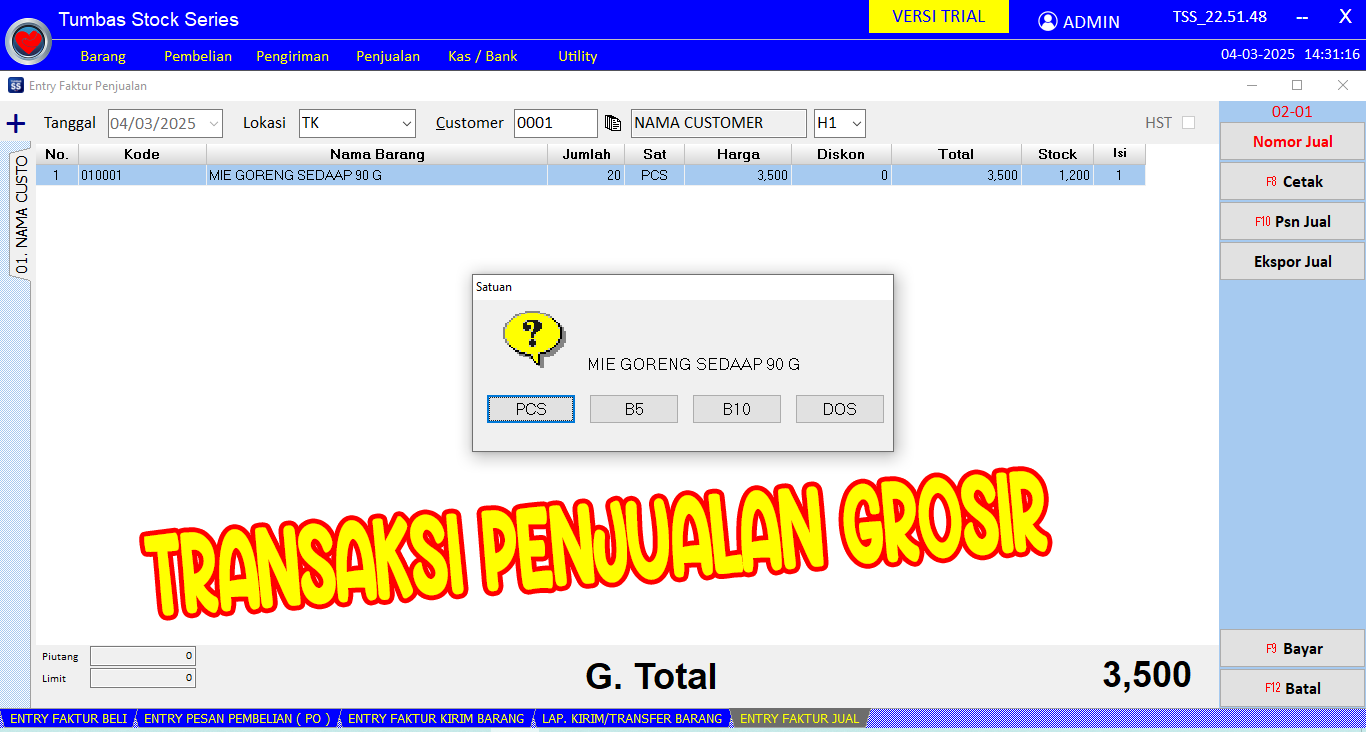 Form Penjualan